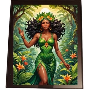Hiʻiaka:Goddess of Healing In A Glass Front Frame 8x10 Picture AI wall art